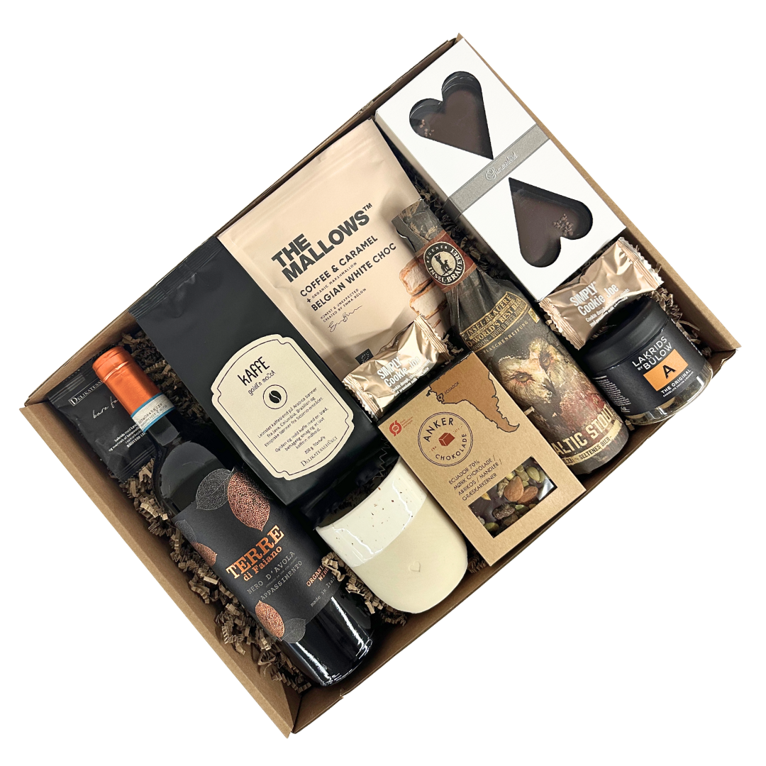 Eksklusiv Gave Med Rødvin Kaffe Andre Lækkerier