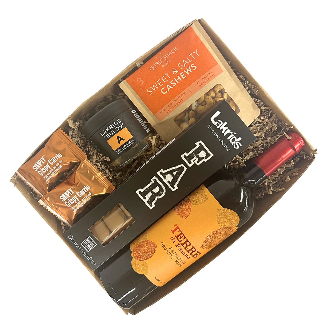 Gave Til Far  Med Rødvin Lakrids Snacks