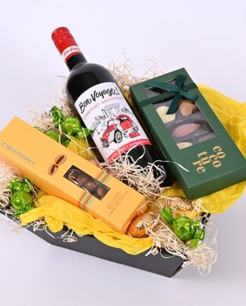 Påskekurv Med Alkoholfri Rødvin Send Blomster Med Bloomit