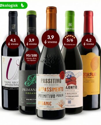 Primitivo Smagskasse økologiske Rødvine Fra Puglia Italien
