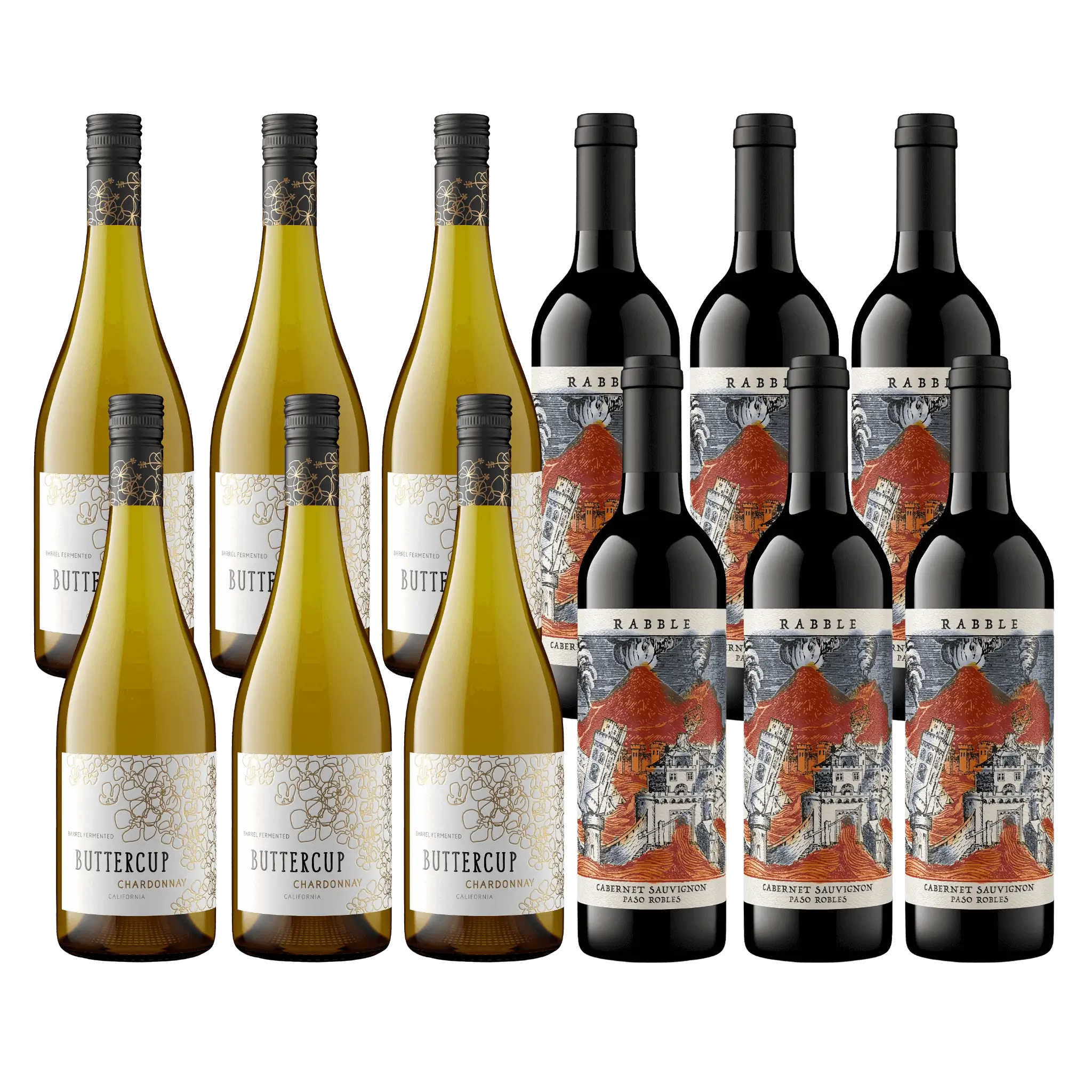 Buttercup Chardonnay Hvidvin Rabble Cabernet Sauvignon Rødvin
